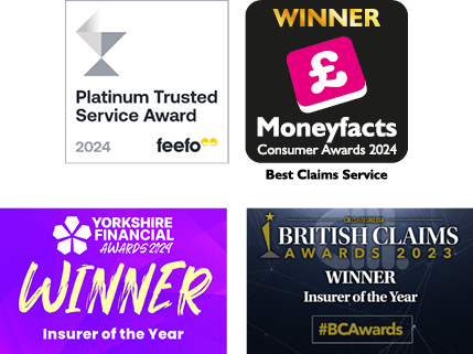 A collection of images showing the awards that The Insurance Emporium has won