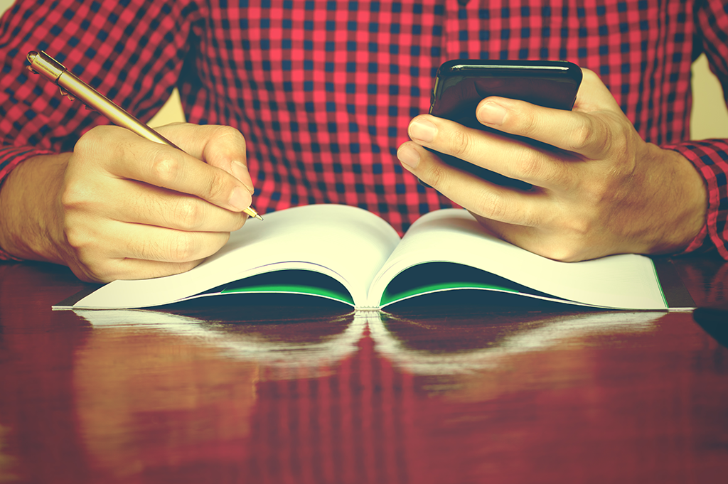 student on phone  mental health