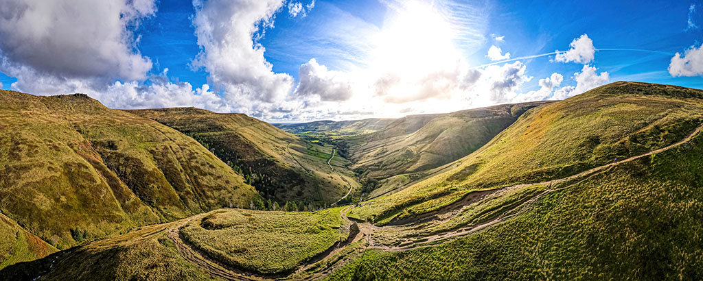 View of Jacob's ladder in Peak district, an upland area in England at the southern end of the Pennines, UK