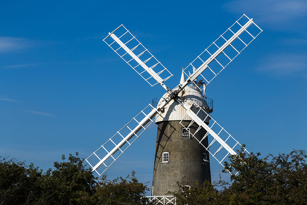 Great Bircham Windmill, a a Grade II listed five storey tower mill captured in the heart of Norfolk during the summer of 2017.